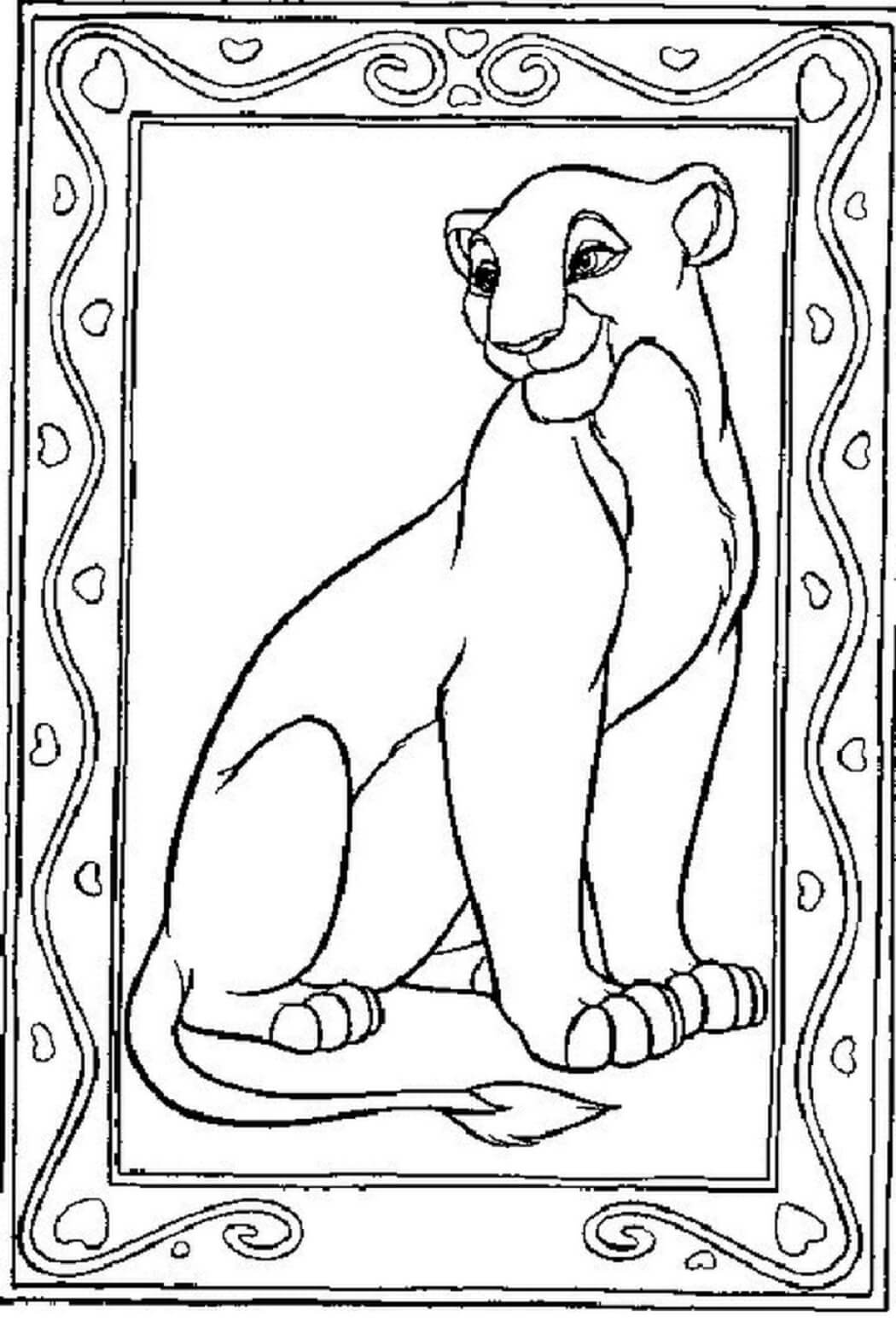 Drawing nala coloring page