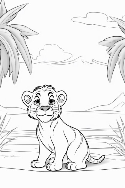 Page puma coloring book images