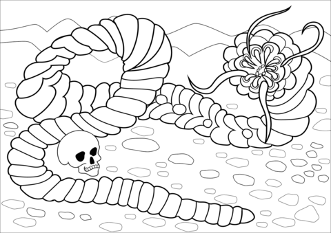 Mongolian death worm coloring page free printable coloring pages