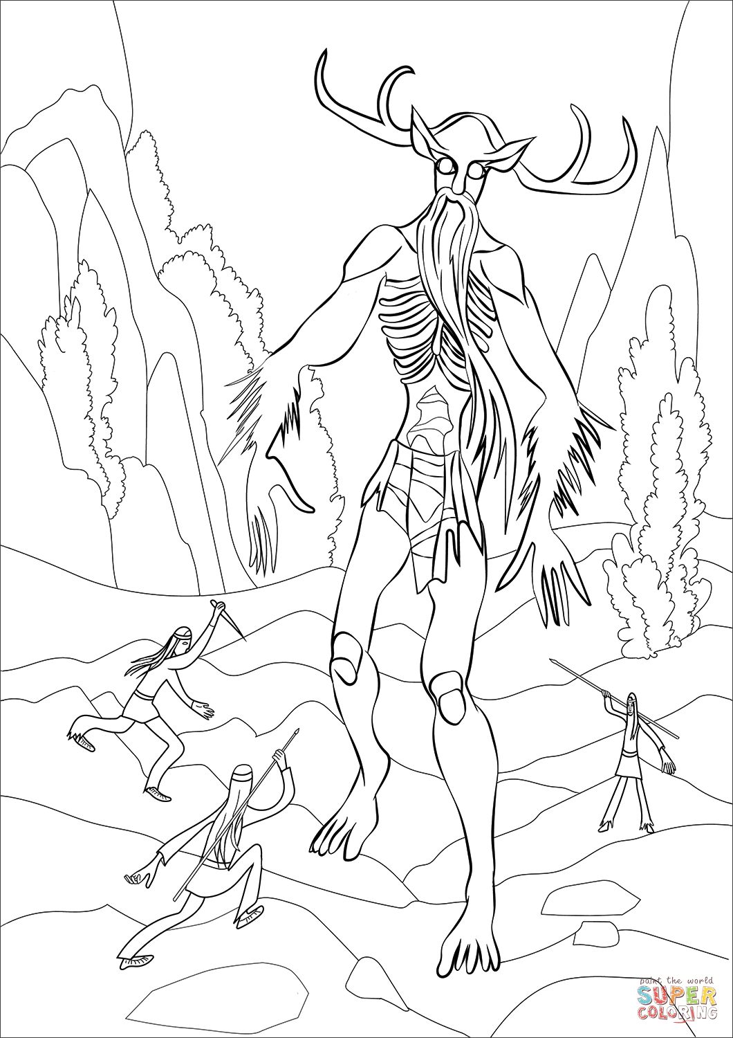 Wendigo coloring page free printable coloring pages