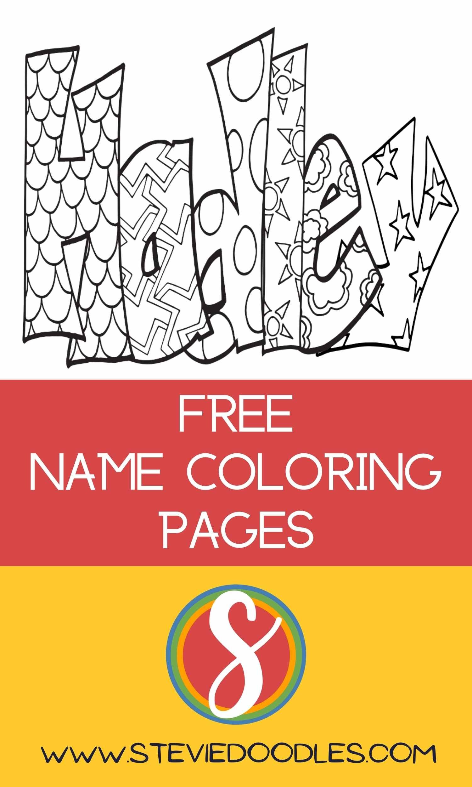 Hadley free name coloring page â stevie doodles