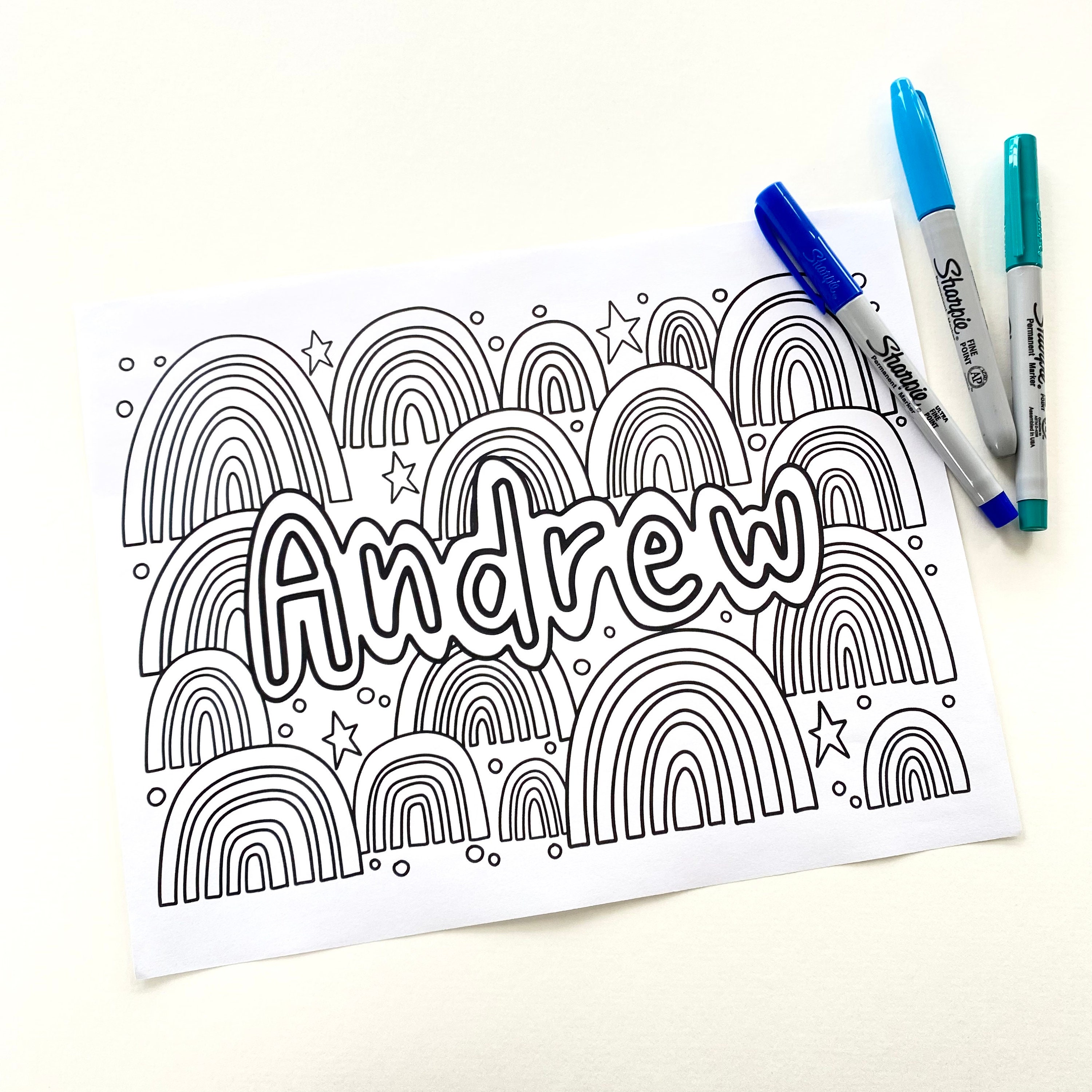 Personalized coloring page name coloring page kids coloring page custom coloring page rainbow coloring page coloring pages kids pages