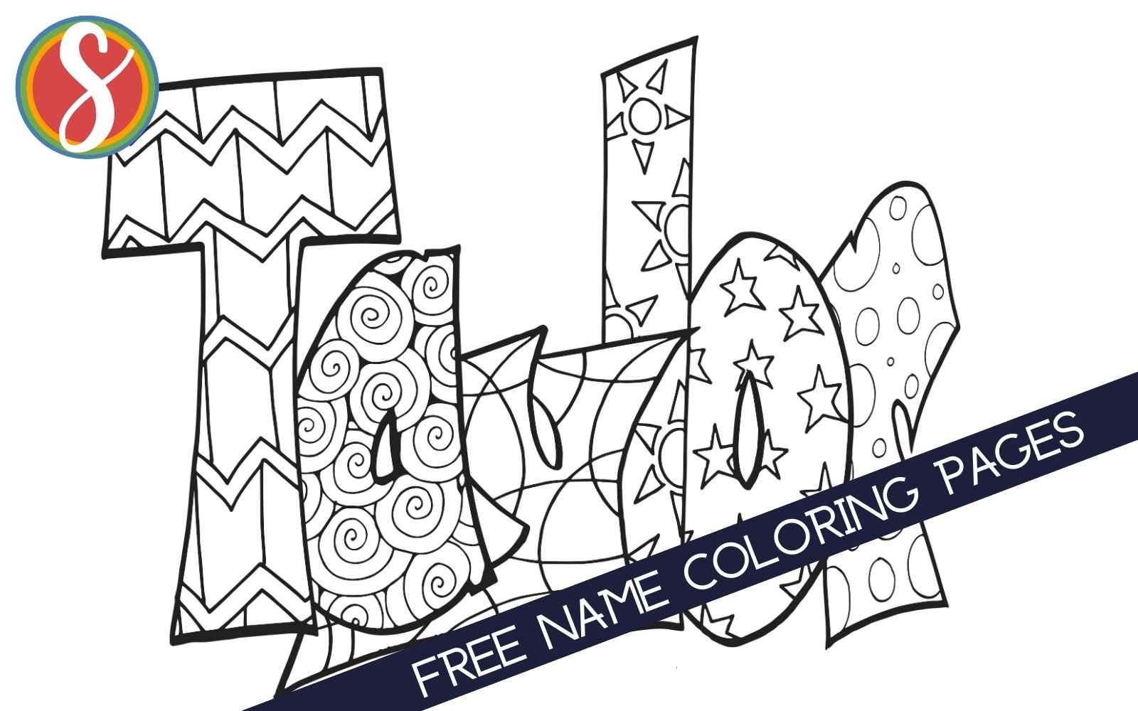 Free name coloring pages â stevie doodles