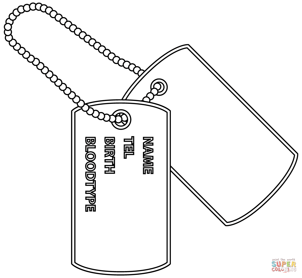 Dog tag coloring page free printable coloring pages