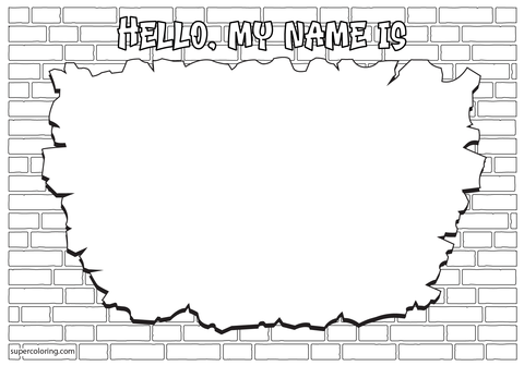 Graffiti wall for drawing your name free printable papercraft templates