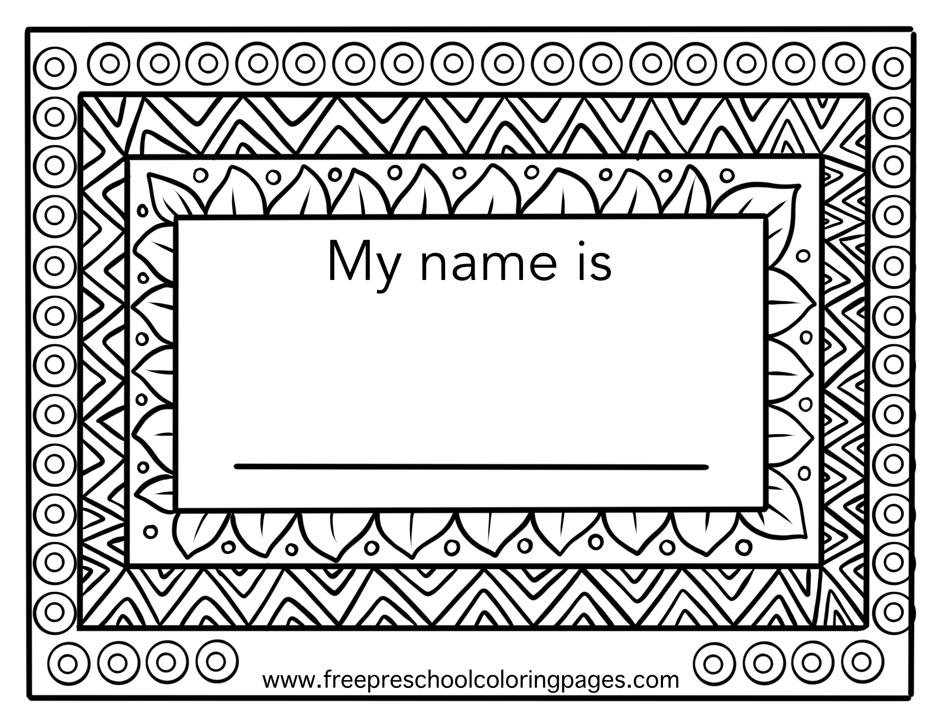 Name coloring pages