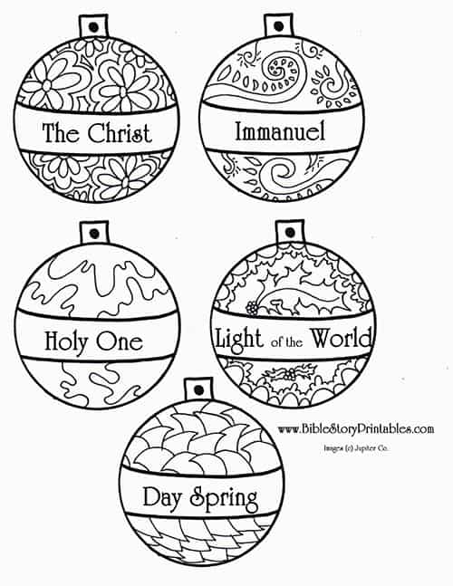 Names of jesus advent ornaments