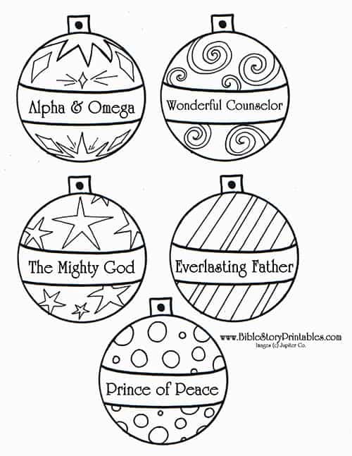 Names of jesus advent ornaments
