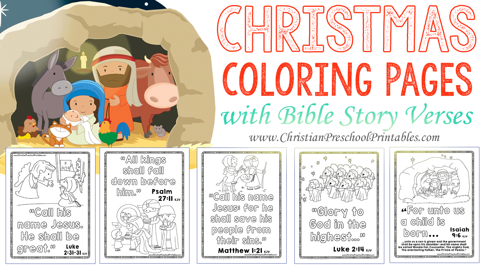 Christmas bible coloring pages