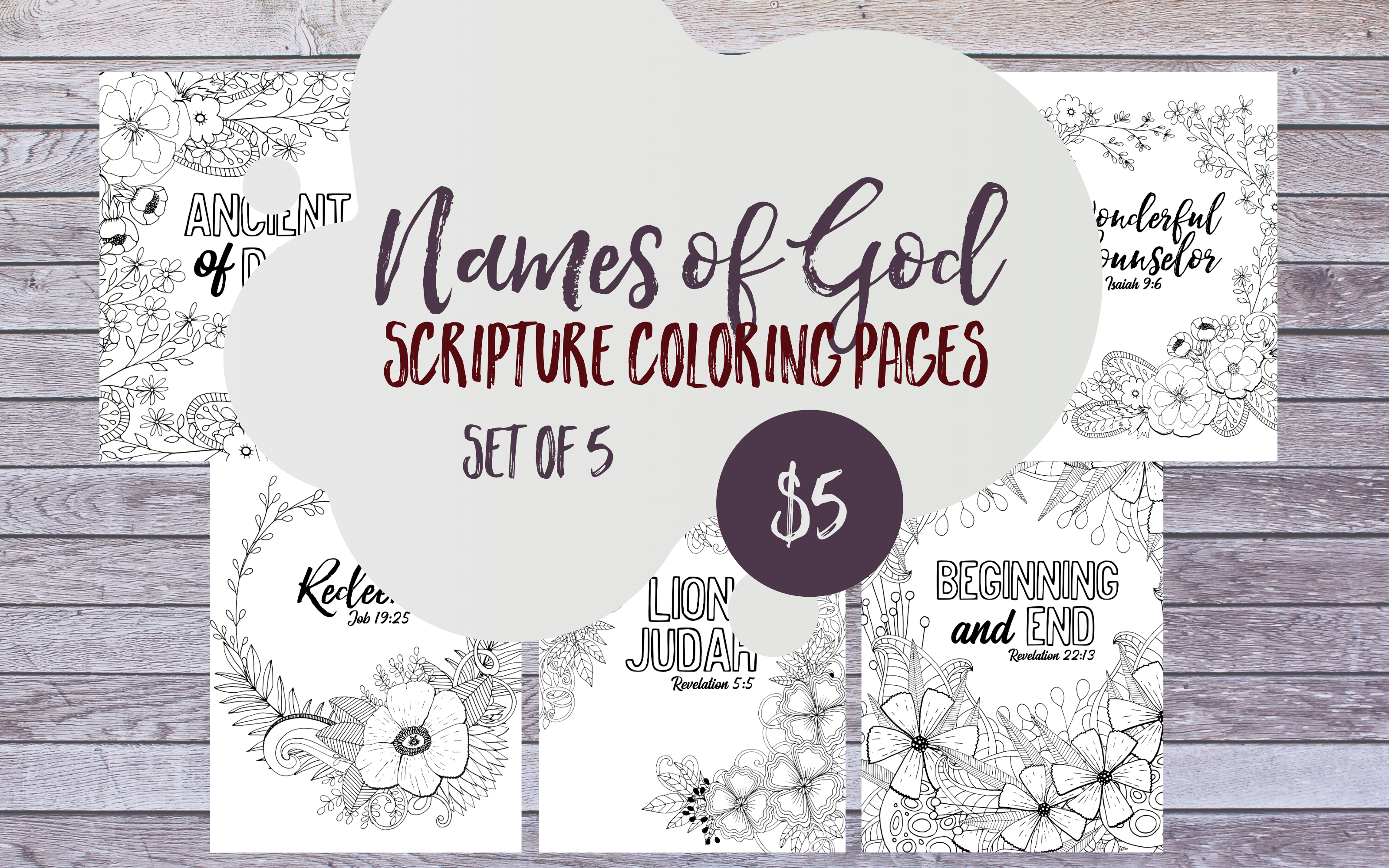 Names of god scripture coloring pages