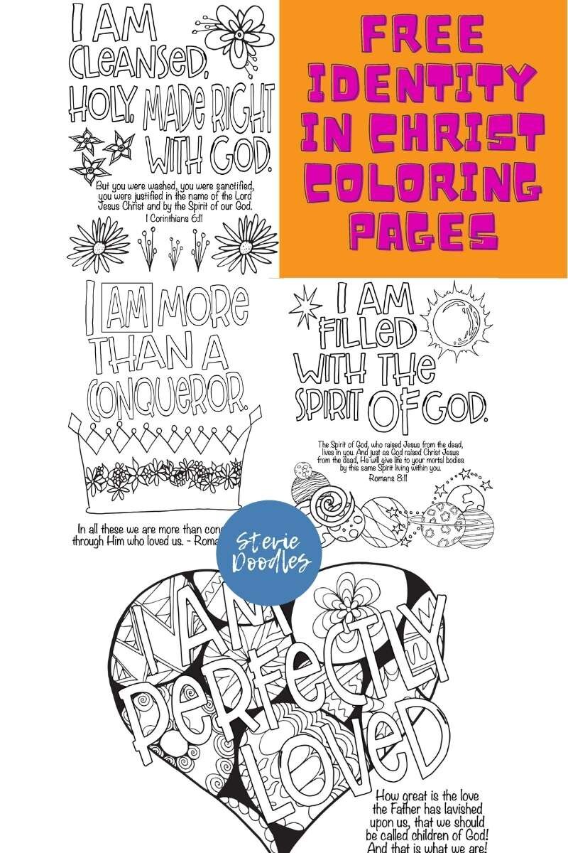 Identity in christ coloring pages â stevie doodles