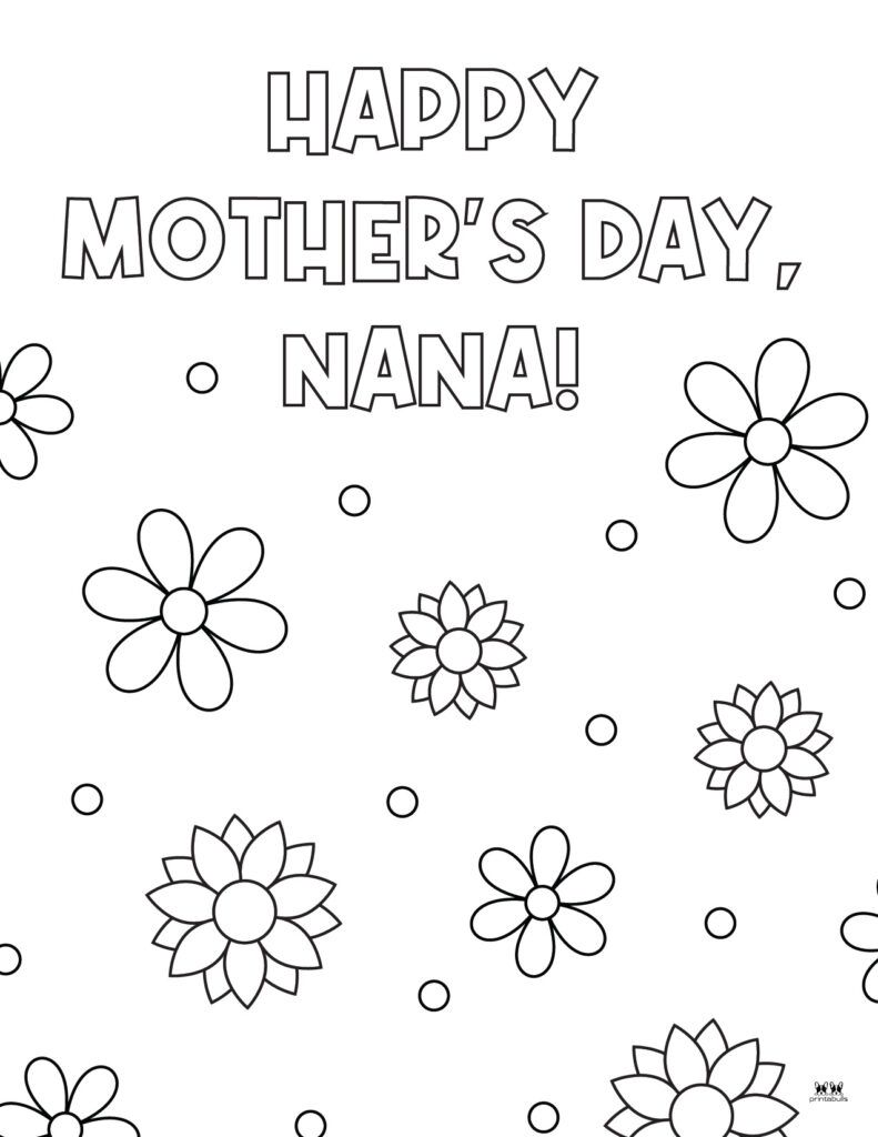 Happy mothers day nana coloring page