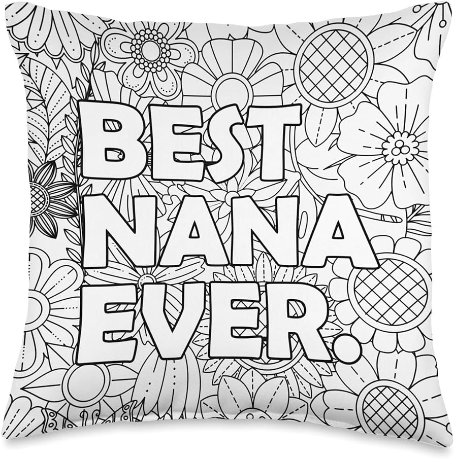 Coloring jam gifts mothers day craft for nana color your own gift from kid throw pillow x multicolor home kitchen