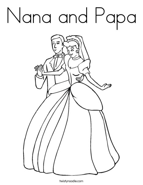 Nana and papa coloring page