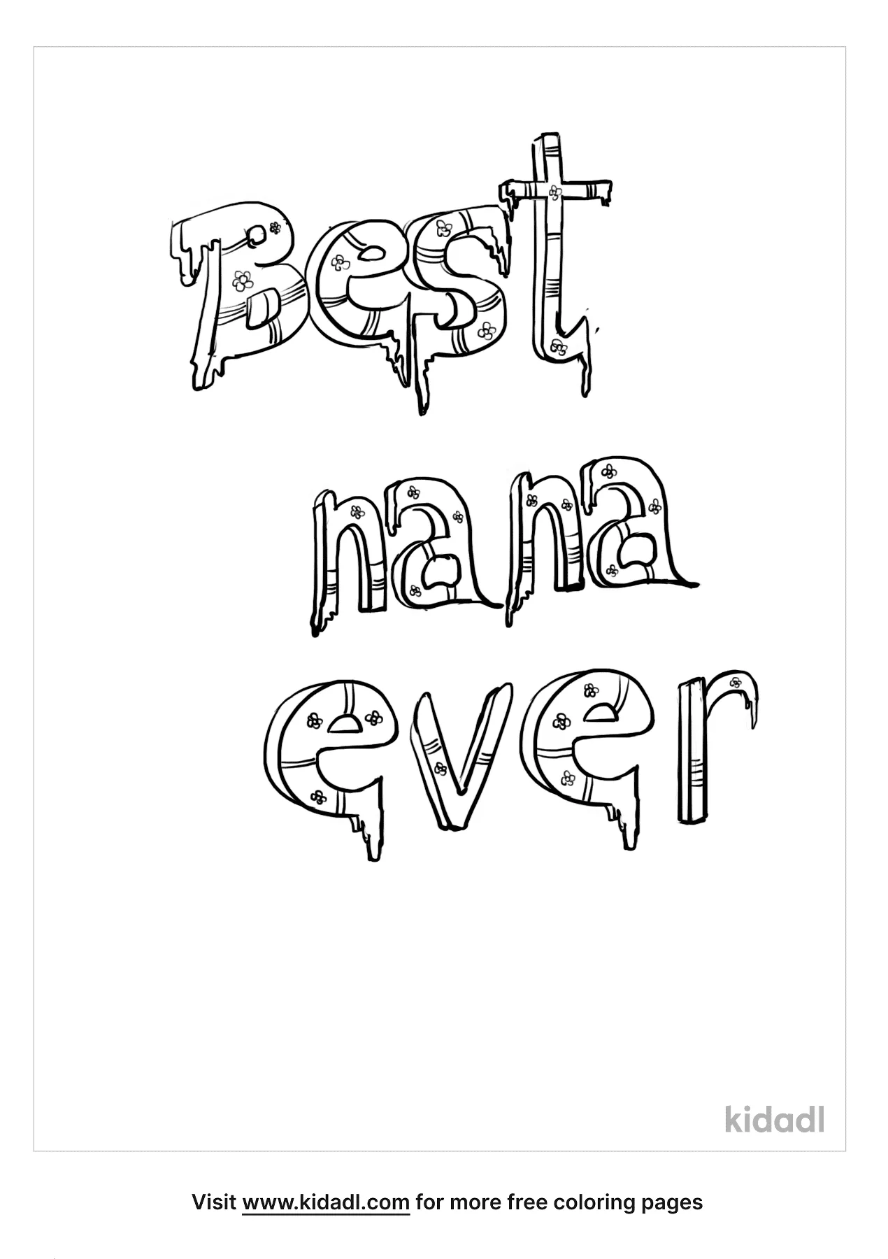 Free best nana ever coloring page coloring page printables