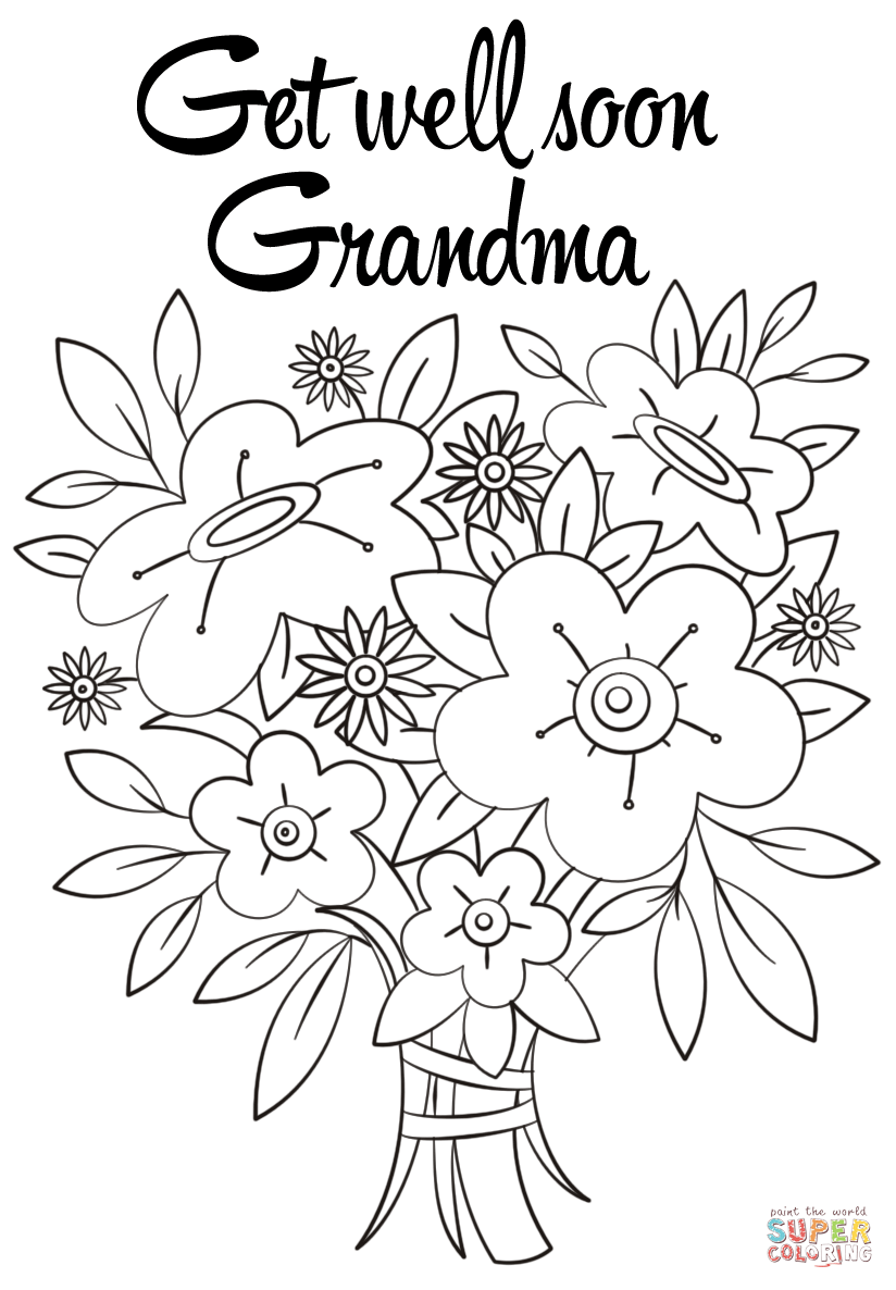 Get well soon grandma coloring page free printable coloring pages