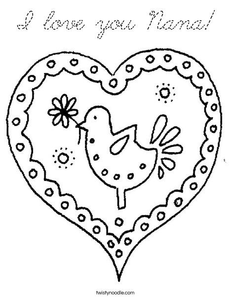 I love you nana coloring page