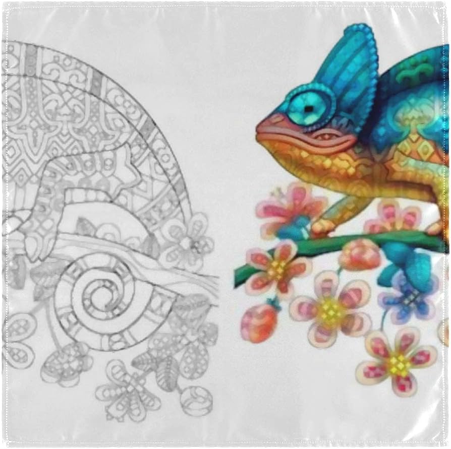 Hjhjj cloth napkin pack inch washable dinner napkins loring page chameleon lizard lorless lor satin cloth napkins great for weddings parties holiday dinner more home kitchen