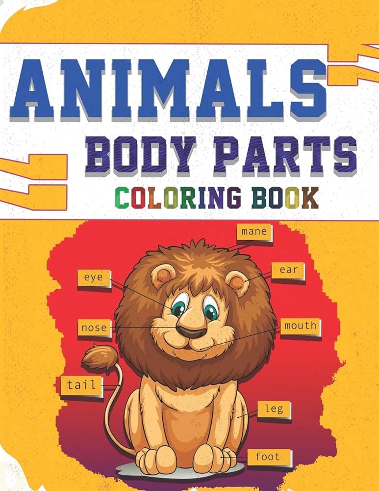 Animals body parts coloring book anatomy wild animals with fun easy and relaxing coloring pages for donkeys dogs cats birds raccoons elephants for kids boys and girls taouil the libros