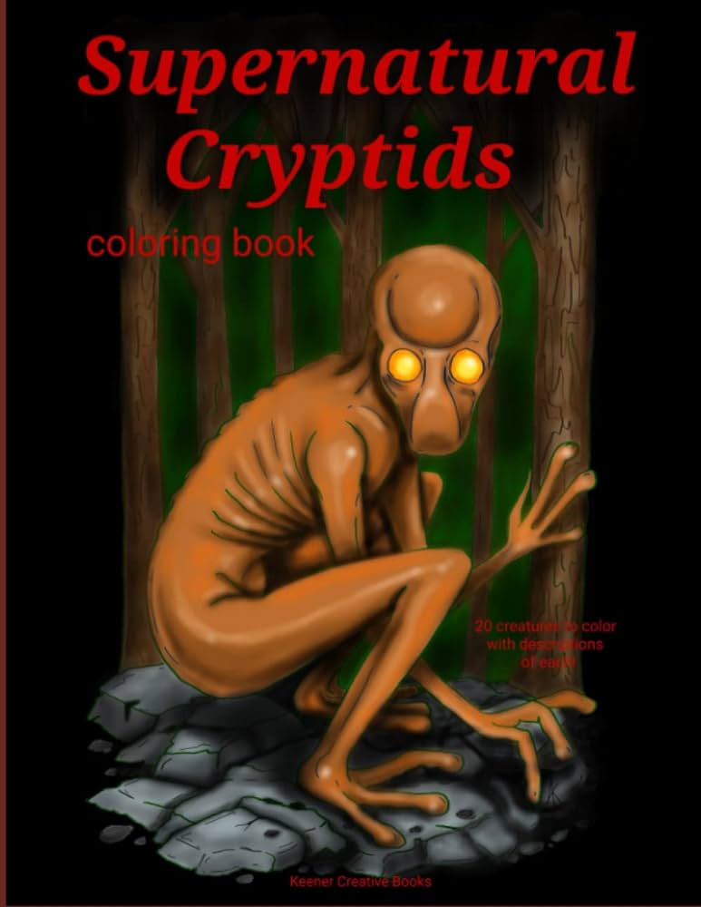 Supernatural cryptids coloring book creatures to color with descriptions of each keener andrew libros
