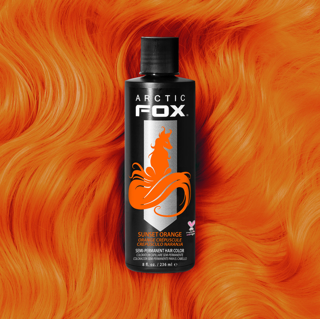 Arctic fox hair color sunset orange