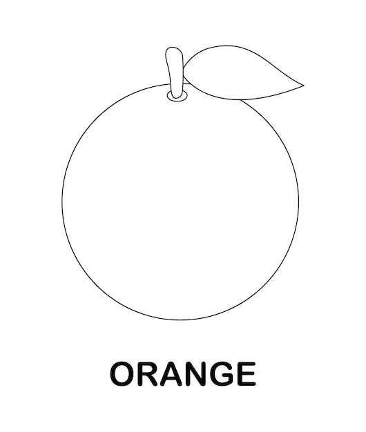 Premium vector coloring page with orange for kids