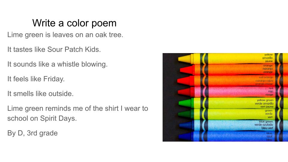Sol teaching simile with color poetry reflections on the teche