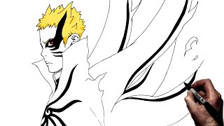 How to draw naruto baryon mode step by step boruto