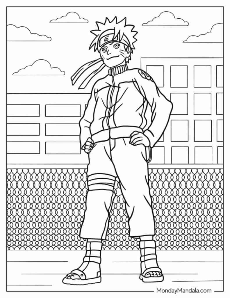 Anime coloring pages free pdf printables