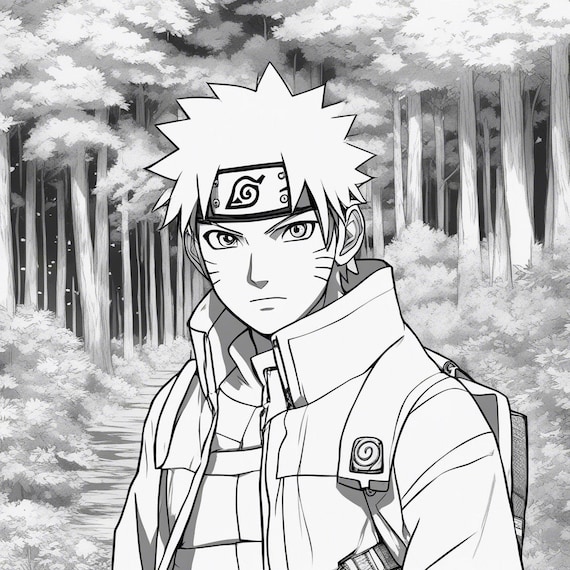 Naruto coloring page anime coloring page digital coloring page