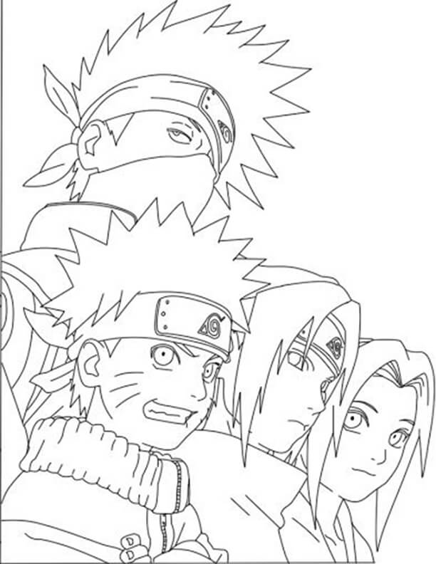 Free easy to print naruto coloring pages