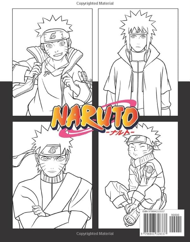 Narutð coloring book anime coloring book with narutð anime beautiful and high