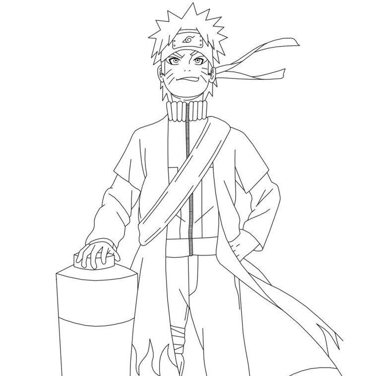 Coloring page of naruto in senin mode from naruto