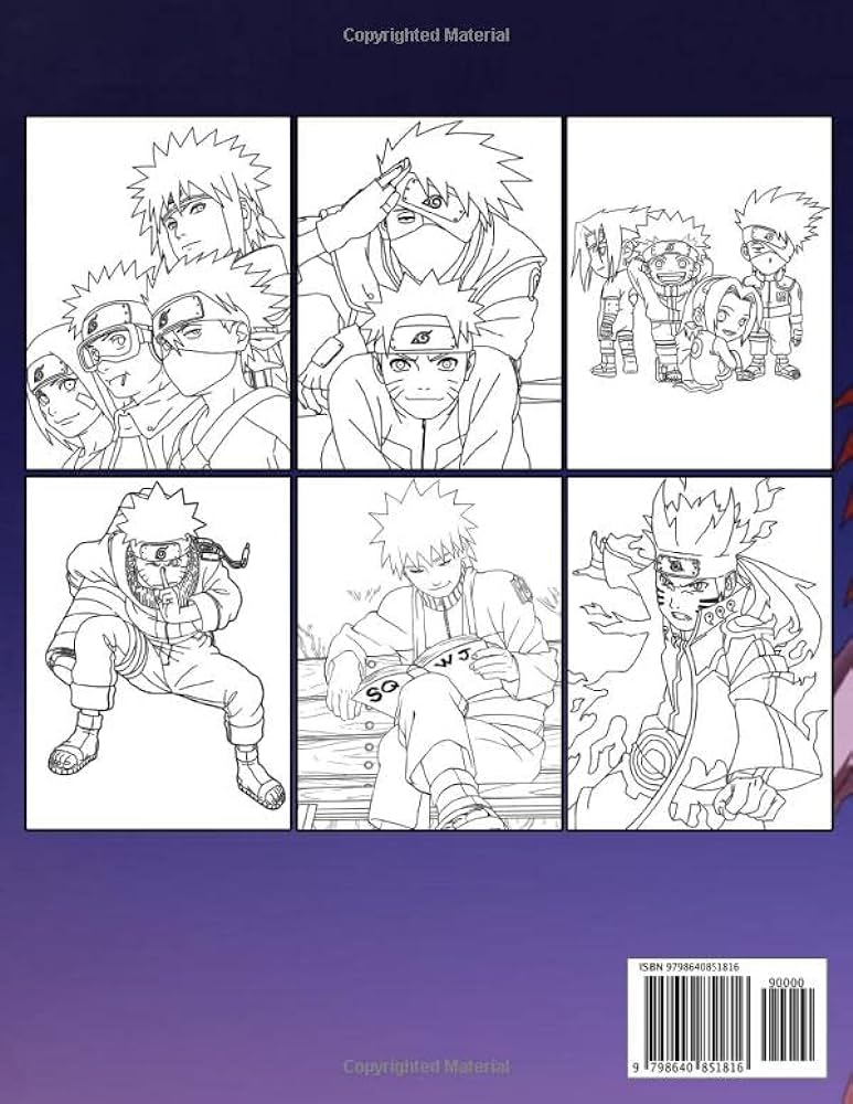 Naruto coloring book perfect gift for kids and adults that love naruto anime and manga with over coloring pages in high