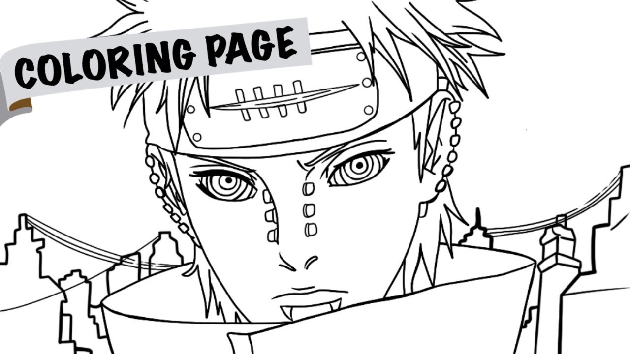 Pain from naruto coloring pages digital coloring