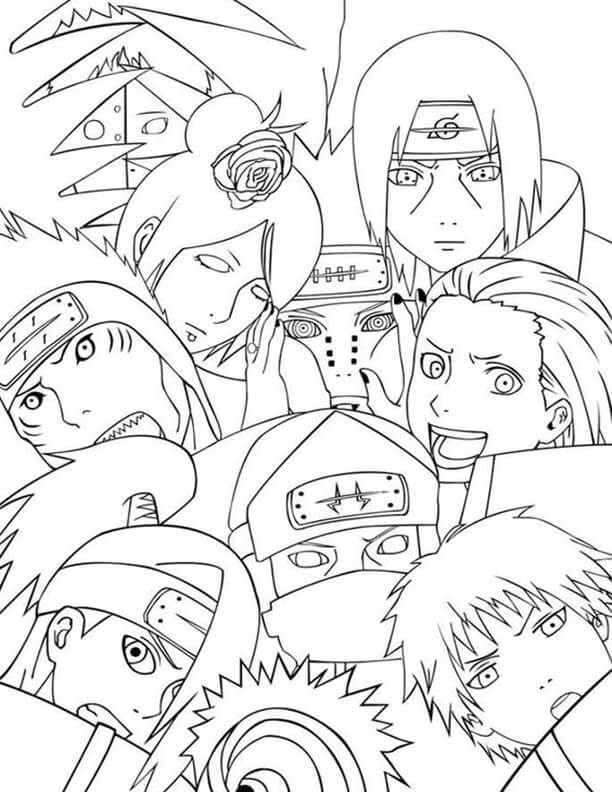 Free easy to print naruto coloring pages