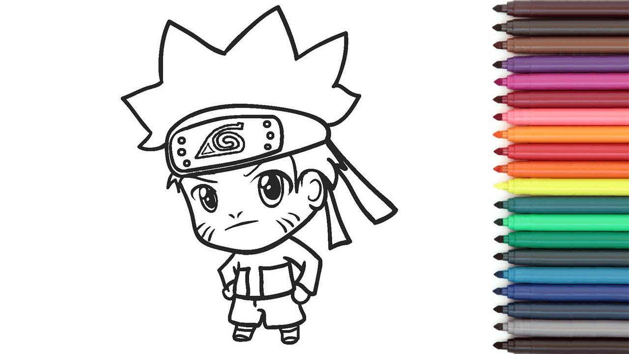 Naruto coloring page chibi anime coloring video