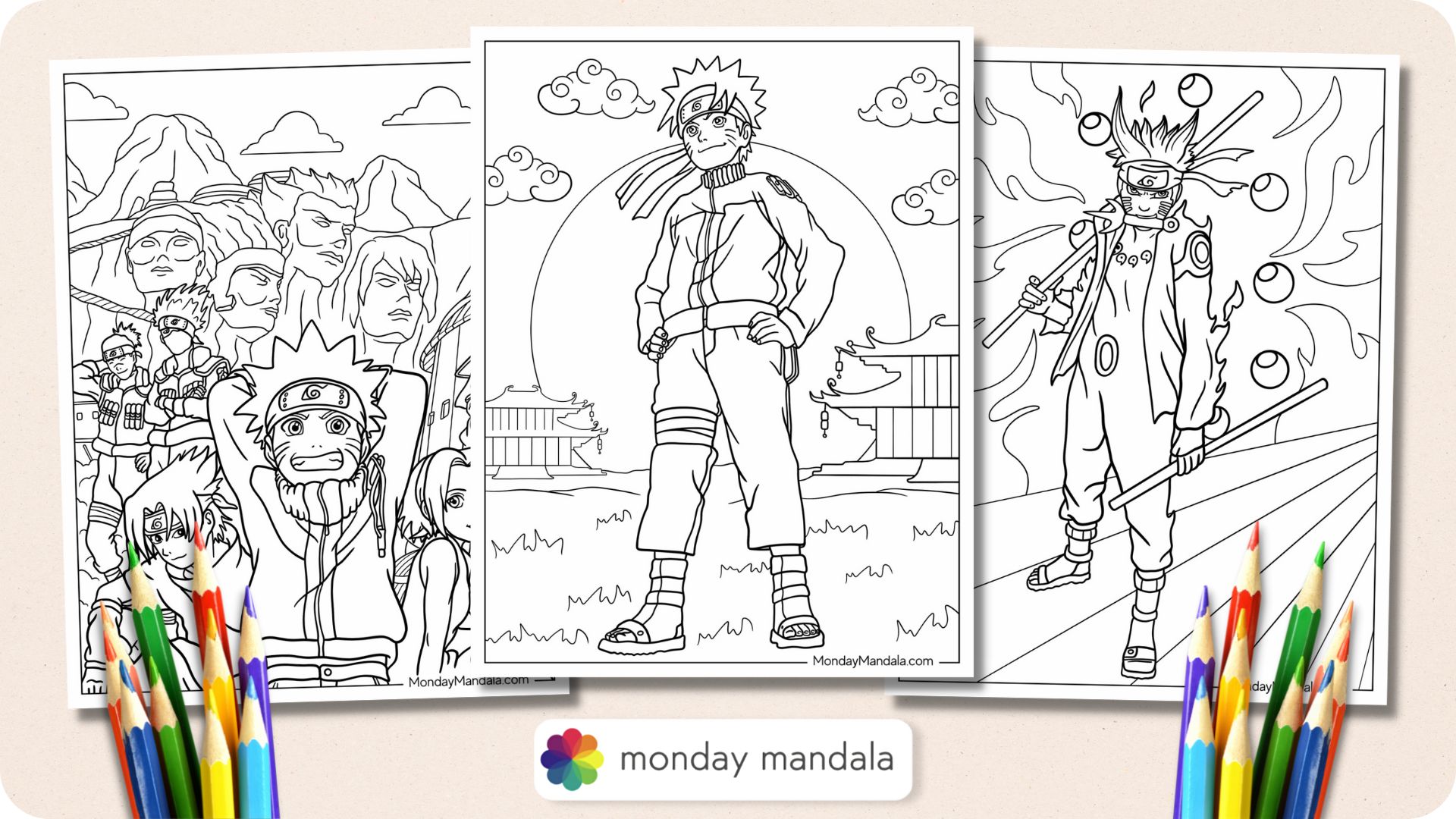 Naruto coloring pages free pdf printables