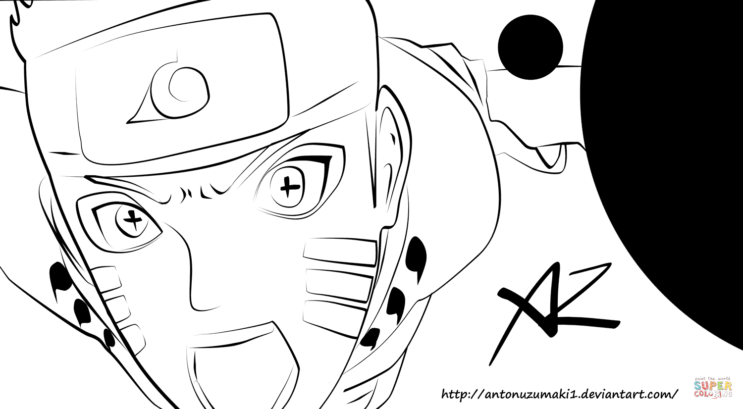 Naruto bijuu mode coloring page free printable coloring pages