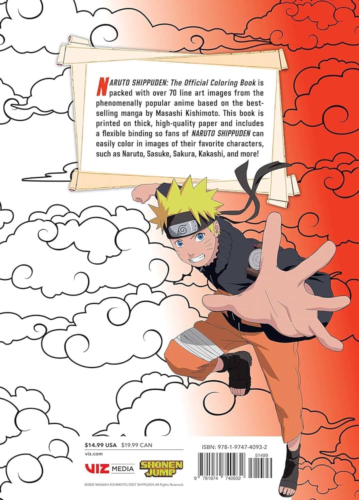 Naruto shippuden the official coloring book viz media books