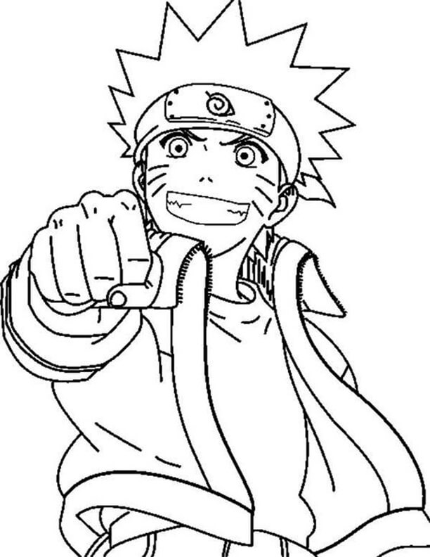 Free easy to print naruto coloring pages