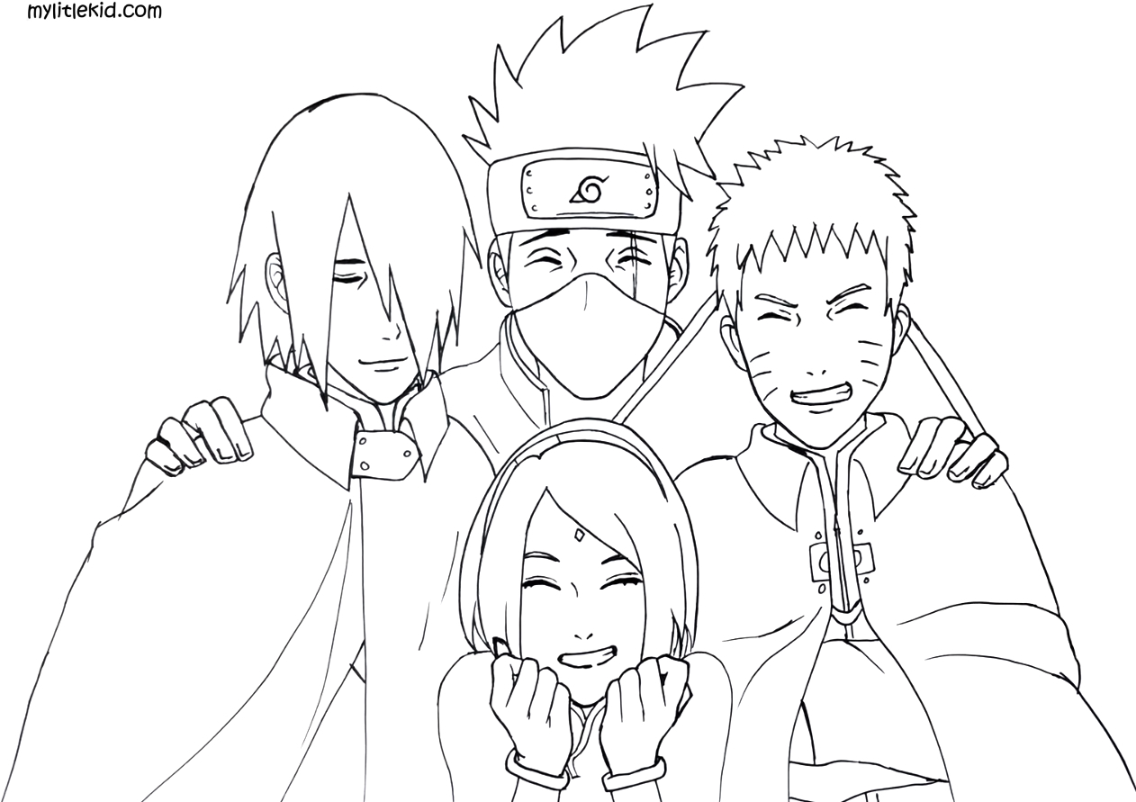 Naruto anime coloring pages