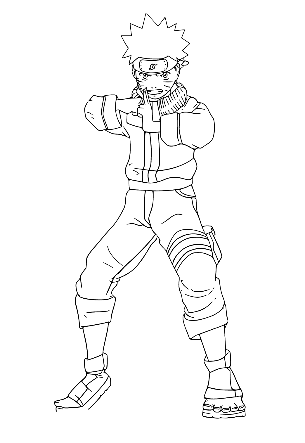 Free printable naruto protection coloring page for adults and kids