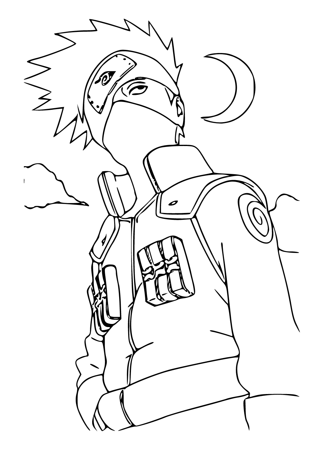 Free printable naruto kakashi coloring page sheet and picture for adults and kids girls and boys