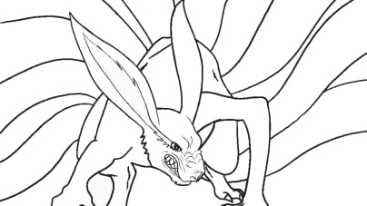 Kurama coloring pages for free