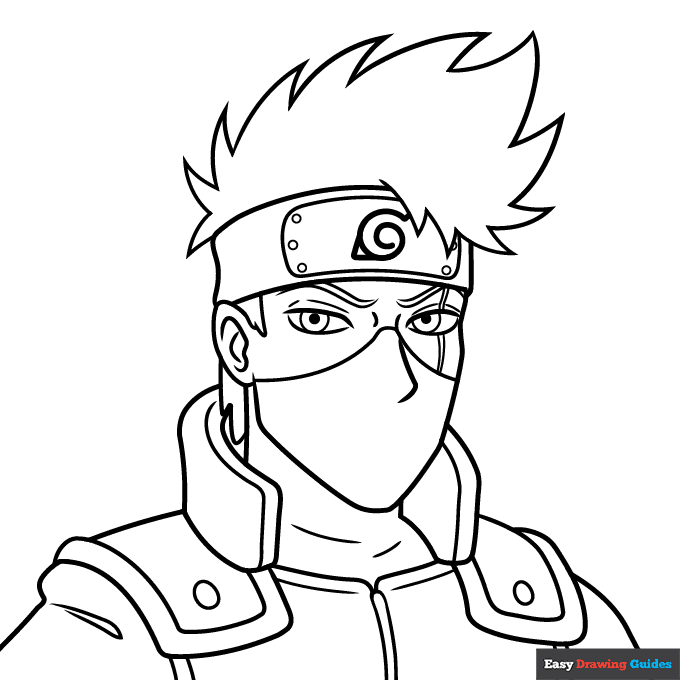 Kakashi hatake from naruto coloring page easy drawing guides