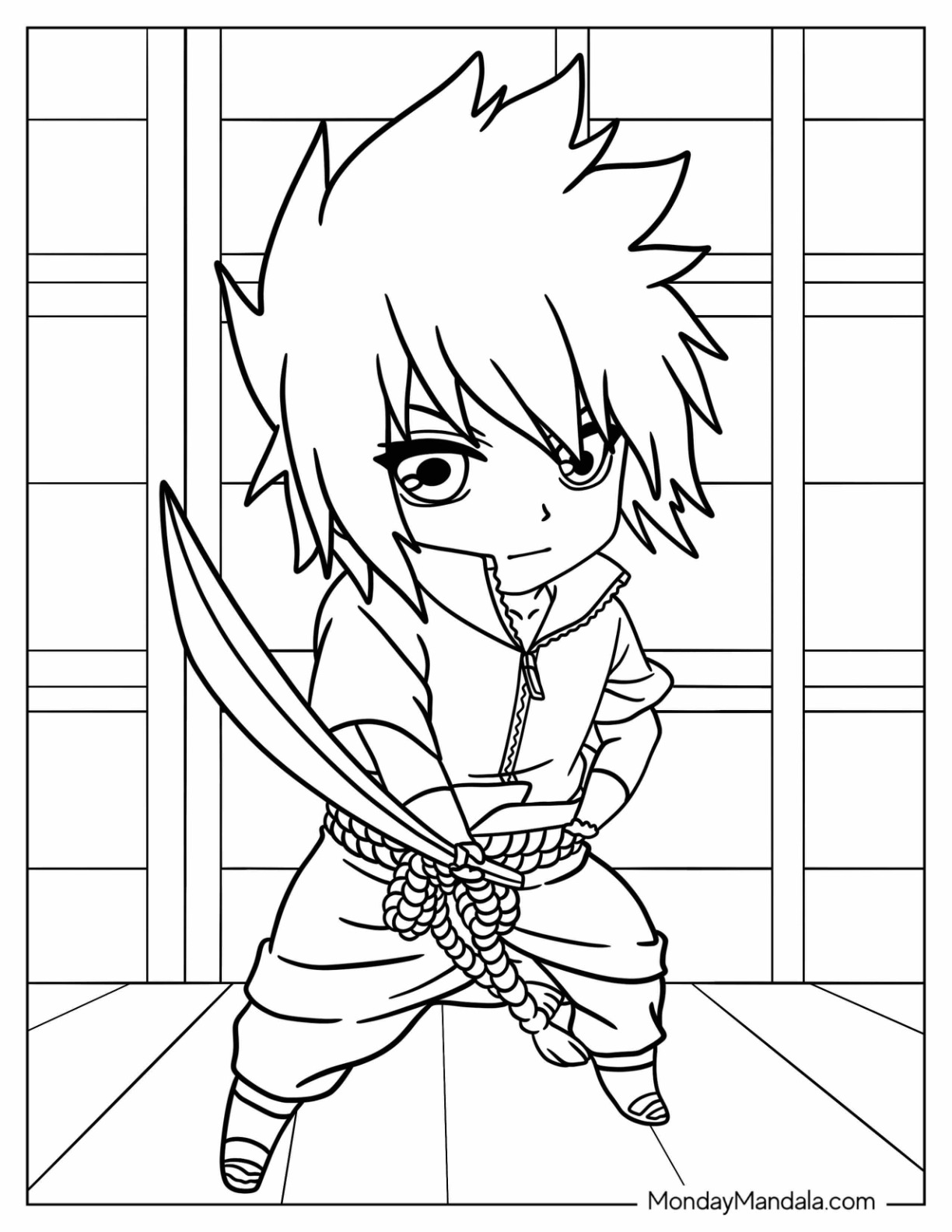 Sasuke coloring pages free pdf printables