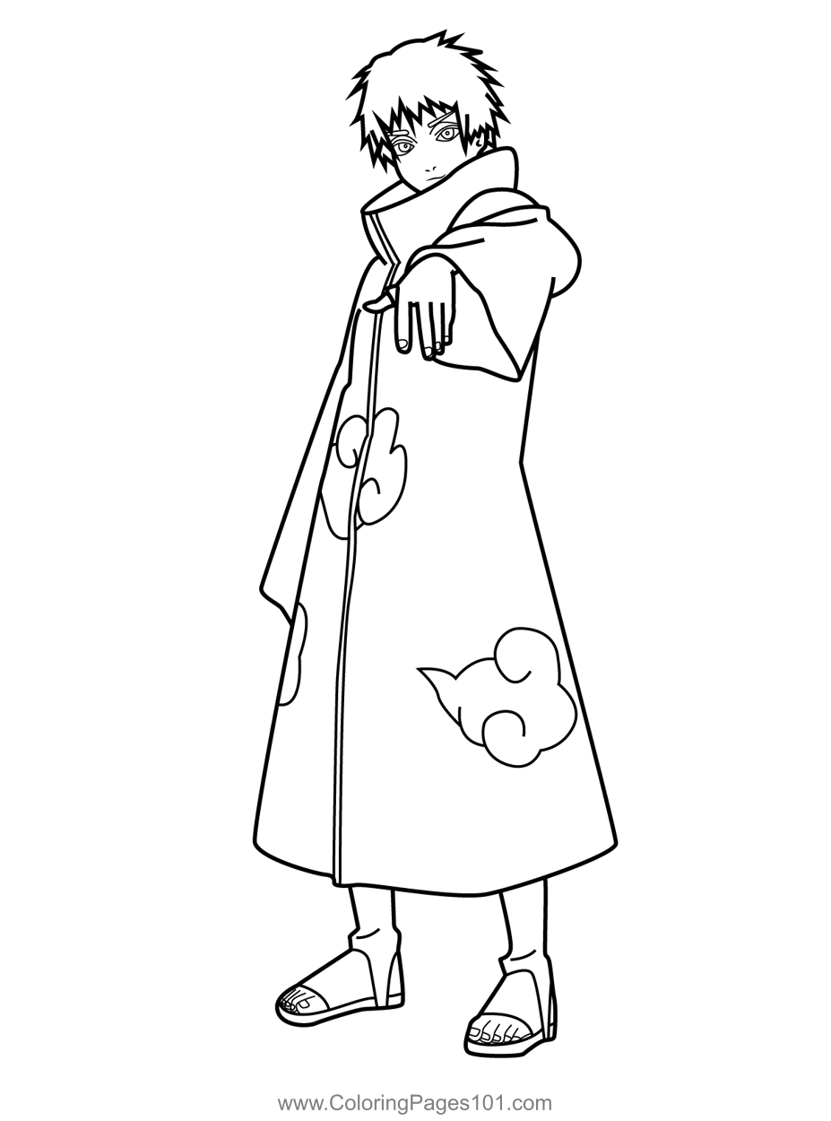 Sasori naruto coloring page for kids