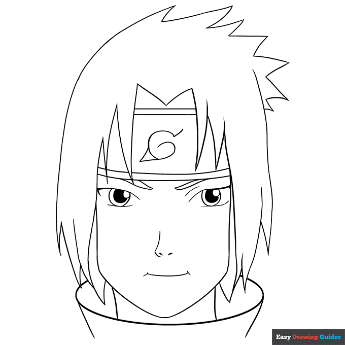 Sasuke uchiha from naruto coloring page easy drawing guides