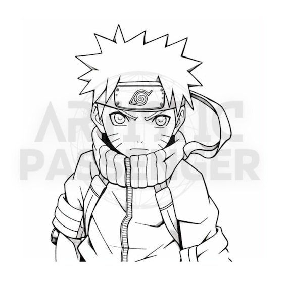 Anime coloring pages for kids printable digital pages